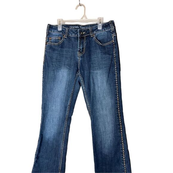 Cowgirl Tuff Western Edge Dark Wash Size 28 - Picture 2 of 10